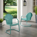 Crosley Tulip 2Pc Outdoor Metal Armchair Set - 24.5 W x 20.5 D x 32.88 H