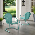 Crosley Tulip 2Pc Outdoor Metal Armchair Set - 24.5 W x 20.5 D x 32.88 H