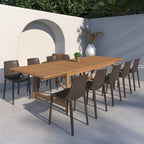 Amazonia Macker 11 Piece FSC Certified Wood Outdoor Patio Dining Set