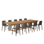 Amazonia Macker 11 Piece FSC Certified Wood Outdoor Patio Dining Set