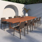 Amazonia Macker 11 Piece FSC Certified Wood Outdoor Patio Dining Set