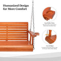 Brown Patio Porch Swing Outdoor with Cup Holder