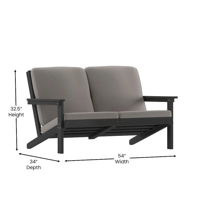 All-Weather Poly Resin Adirondack Loveseat & Cushions