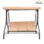 Clihome 3 Person Adjustable Canopy Porch Swing with Removable Cushions