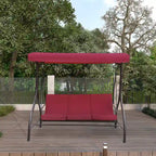 Clihome 3 Person Adjustable Canopy Porch Swing with Removable Cushions
