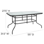 7 Piece Patio Dining Set - Glass Table, 6 Flex Stack Chairs