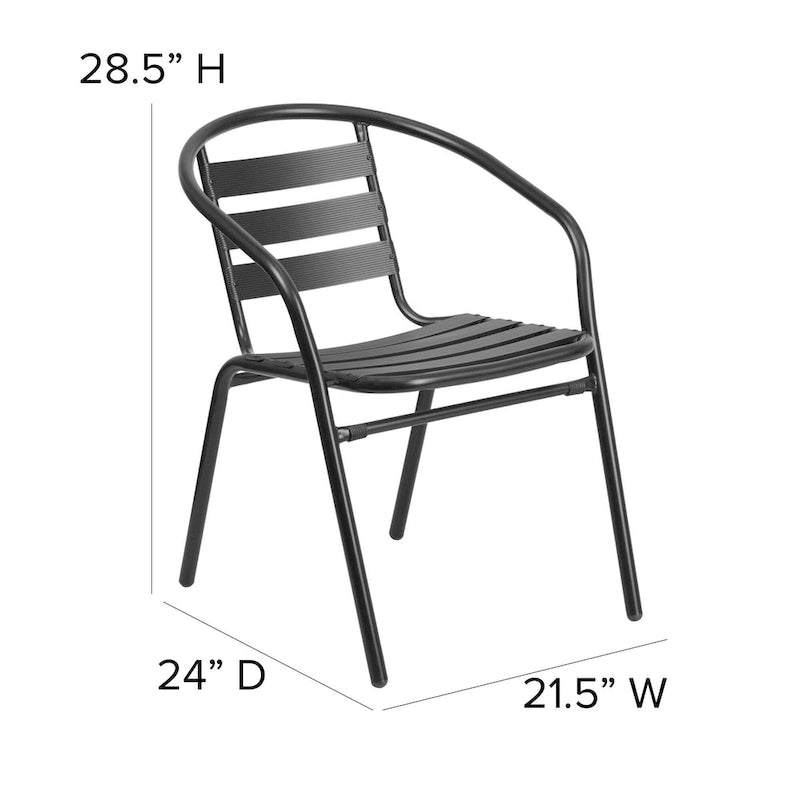 7 Piece Patio Dining Set - Glass Table, 6 Flex Stack Chairs