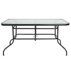 7 Piece Patio Dining Set - Glass Table, 6 Flex Stack Chairs