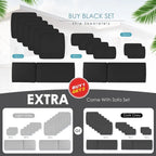 FINCATI 11 Pieces Patio Furniture Set Outdoor Sectional Sofa with Firepit Table