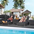 FINCATI 11 Pieces Patio Furniture Set Outdoor Sectional Sofa with Firepit Table