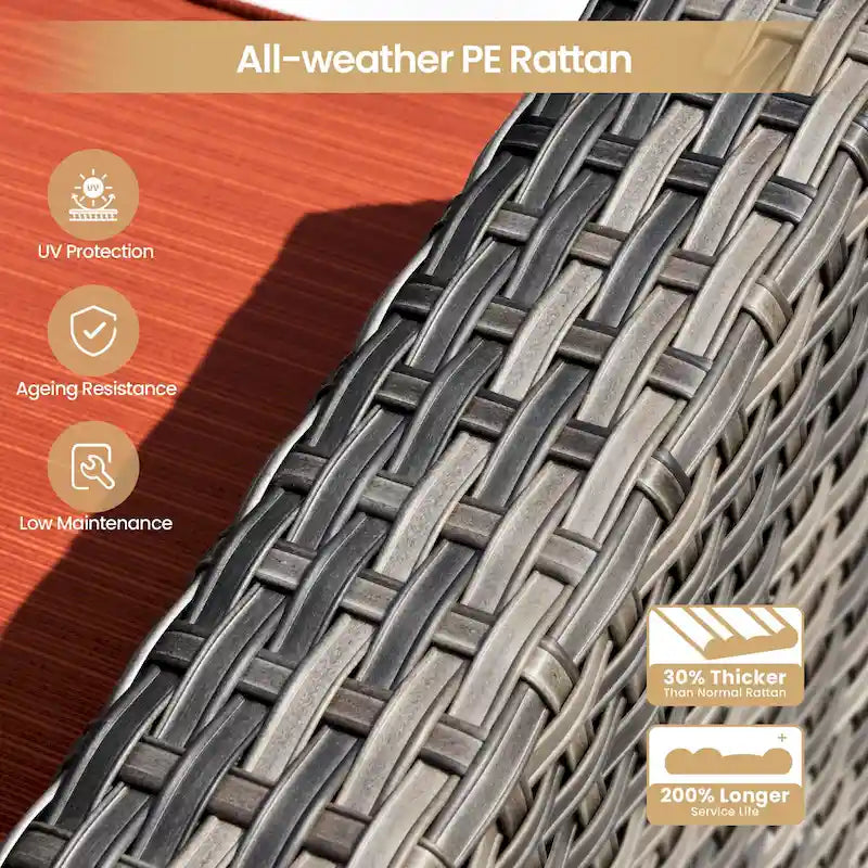 XIZZI 8-piece Outdoor Patio Furniture Sectional Set with Fire Pit Table