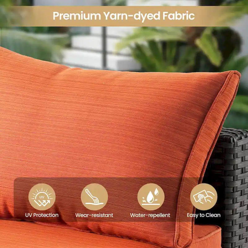 XIZZI 8-piece Outdoor Patio Furniture Sectional Set with Fire Pit Table