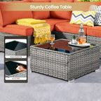 XIZZI 8-piece Outdoor Patio Furniture Sectional Set with Fire Pit Table