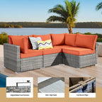 XIZZI 8-piece Outdoor Patio Furniture Sectional Set with Fire Pit Table