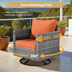 XIZZI 8-piece Outdoor Patio Furniture Sectional Set with Fire Pit Table