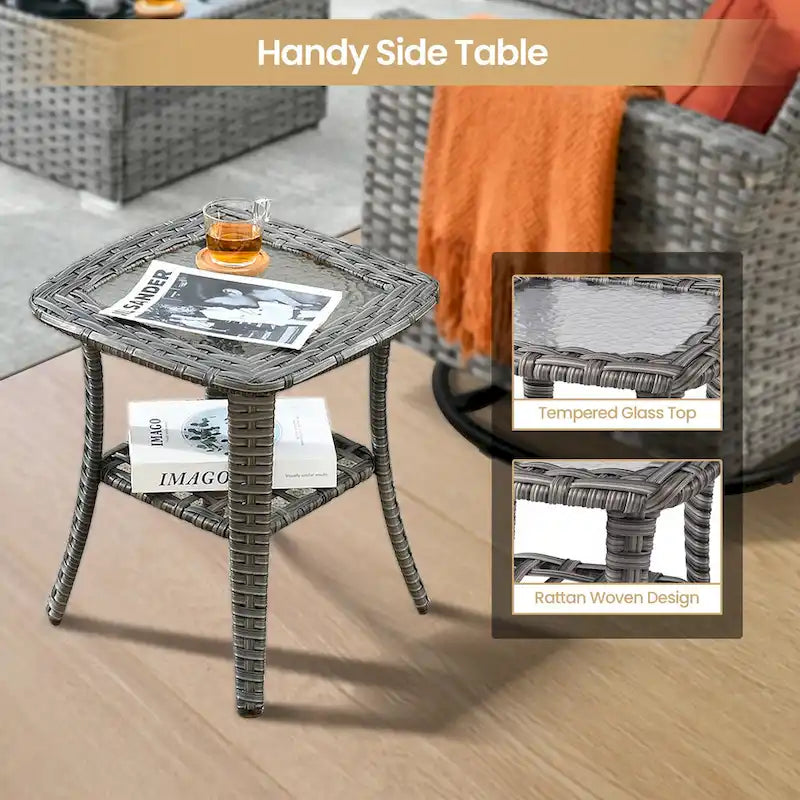 XIZZI 8-piece Outdoor Patio Furniture Sectional Set with Fire Pit Table