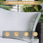 XIZZI 8-piece Outdoor Patio Furniture Sectional Set with Fire Pit Table