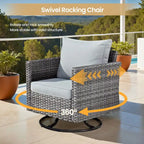 XIZZI 8-piece Outdoor Patio Furniture Sectional Set with Fire Pit Table