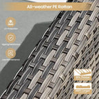 XIZZI 8-piece Outdoor Patio Furniture Sectional Set with Fire Pit Table