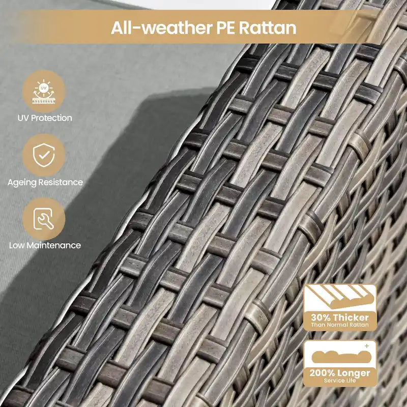 XIZZI 8-piece Outdoor Patio Furniture Sectional Set with Fire Pit Table