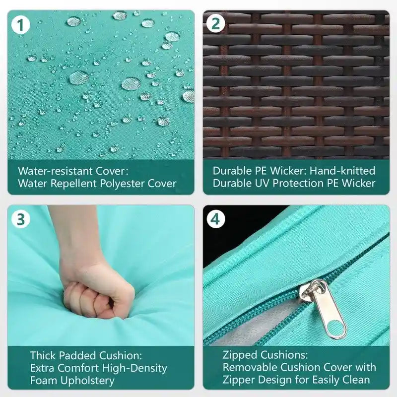 Karlhome 7-Piece Outdoor Patio Conversation Set Wicker Sectional Sofa Set