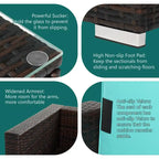 Karlhome 7-Piece Outdoor Patio Conversation Set Wicker Sectional Sofa Set