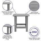 Set of 2 Poly Resin Adirondack Rocking Chairs with 1 Side Table