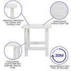 Set of 2 Poly Resin Adirondack Rocking Chairs with 1 Side Table