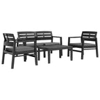 vidaXL Patio Furniture Set 4 Piece Conversation Set Table and Chairs Plastic - 30.7   x 21.7   x 15