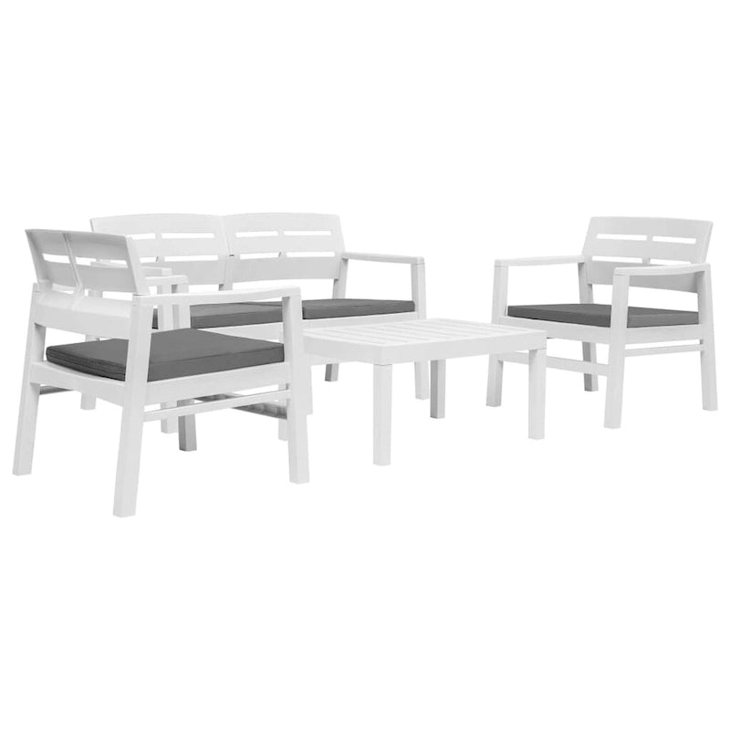 vidaXL Patio Furniture Set 4 Piece Conversation Set Table and Chairs Plastic - 30.7   x 21.7   x 15  