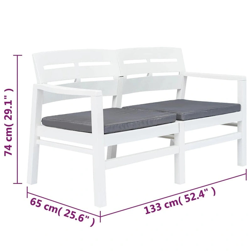 vidaXL Patio Furniture Set 4 Piece Conversation Set Table and Chairs Plastic - 30.7   x 21.7   x 15