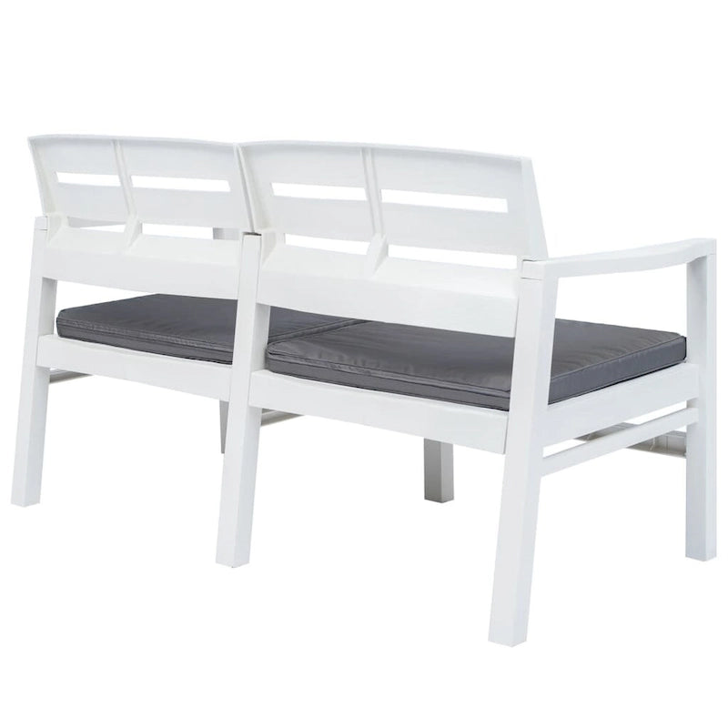 vidaXL Patio Furniture Set 4 Piece Conversation Set Table and Chairs Plastic - 30.7   x 21.7   x 15