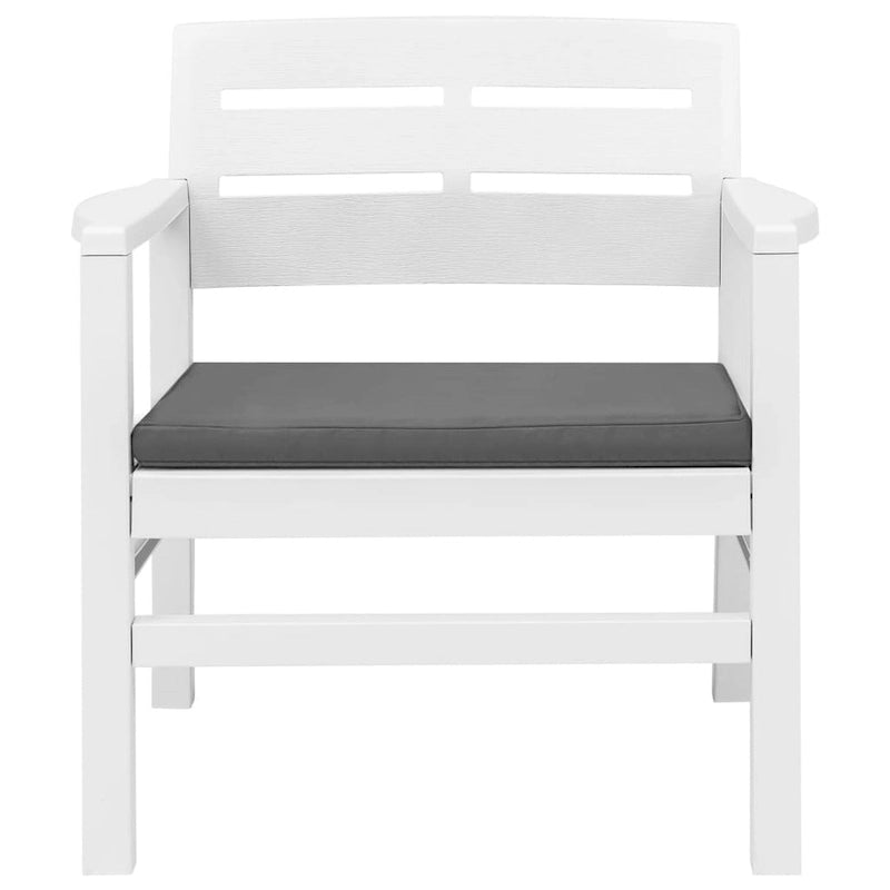 vidaXL Patio Furniture Set 4 Piece Conversation Set Table and Chairs Plastic - 30.7   x 21.7   x 15