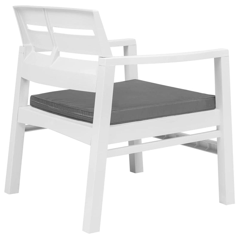 vidaXL Patio Furniture Set 4 Piece Conversation Set Table and Chairs Plastic - 30.7   x 21.7   x 15