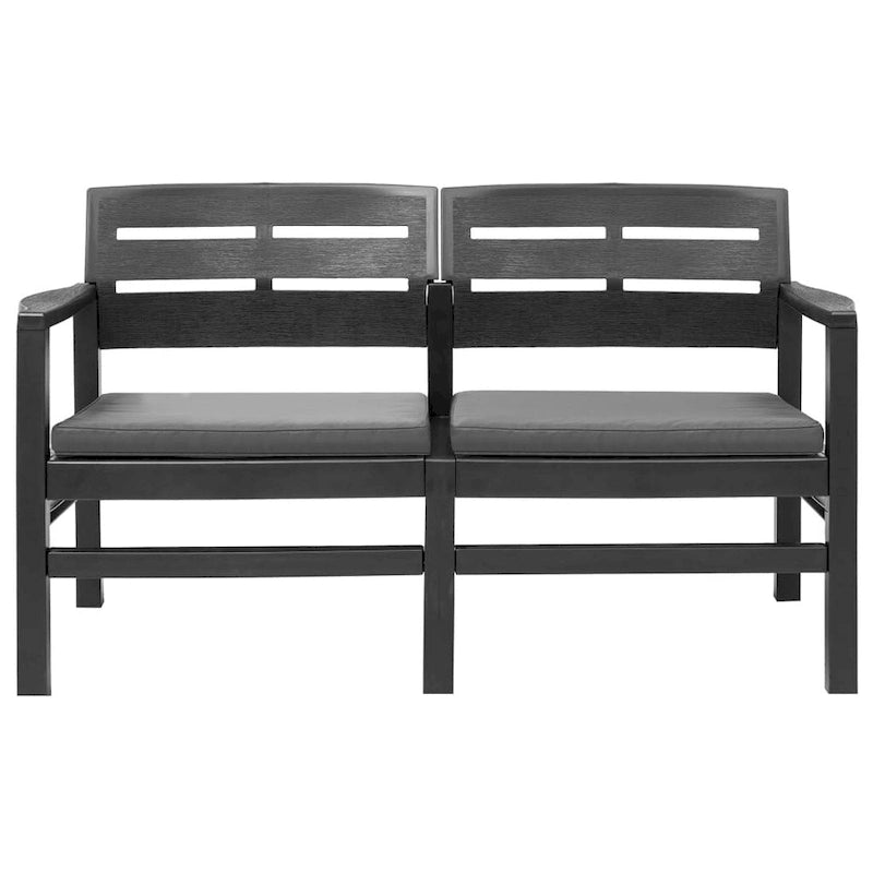 vidaXL Patio Furniture Set 4 Piece Conversation Set Table and Chairs Plastic - 30.7   x 21.7   x 15