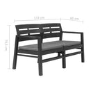 vidaXL Patio Furniture Set 4 Piece Conversation Set Table and Chairs Plastic - 30.7   x 21.7   x 15