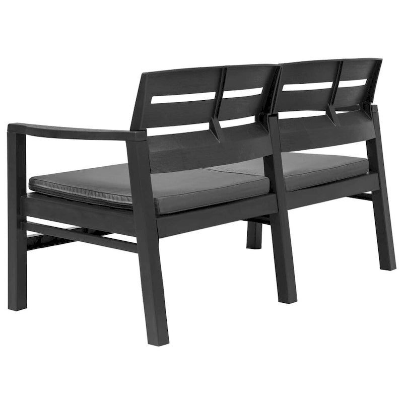 vidaXL Patio Furniture Set 4 Piece Conversation Set Table and Chairs Plastic - 30.7   x 21.7   x 15