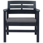 vidaXL Patio Furniture Set 4 Piece Conversation Set Table and Chairs Plastic - 30.7   x 21.7   x 15