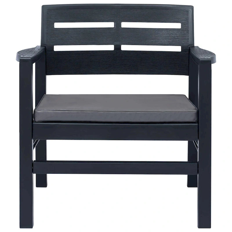 vidaXL Patio Furniture Set 4 Piece Conversation Set Table and Chairs Plastic - 30.7   x 21.7   x 15