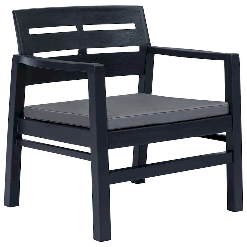 vidaXL Patio Furniture Set 4 Piece Conversation Set Table and Chairs Plastic - 30.7   x 21.7   x 15
