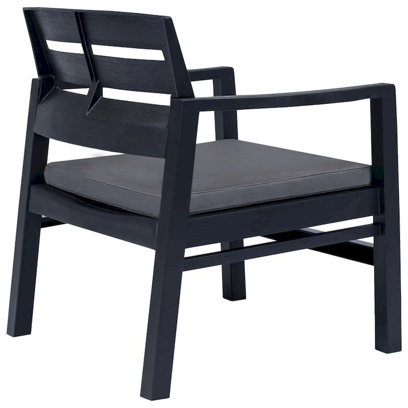 vidaXL Patio Furniture Set 4 Piece Conversation Set Table and Chairs Plastic - 30.7   x 21.7   x 15