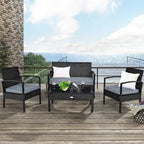Costway 8PCS Patio Rattan Furniture Set Garden Deck - 8-Piece Sets