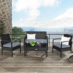 Costway 8PCS Patio Rattan Furniture Set Garden Deck - 8-Piece Sets