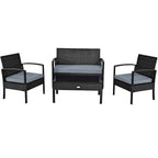 Costway 8PCS Patio Rattan Furniture Set Garden Deck - 8-Piece Sets
