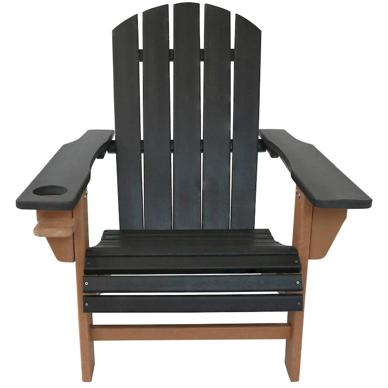 Sunnydaze All-Weather Outdoor Adirondack Chair with Drink Holder
