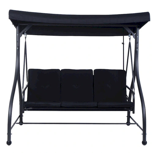 3 Seats Converting Outdoor Swing Canopy Hammock with Adjustable Tilt Canopy - 73  x 44  x 68  (L x W x H)