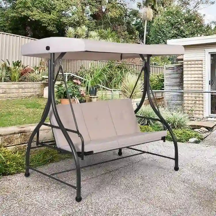 3 Seats Converting Outdoor Swing Canopy Hammock with Adjustable Tilt Canopy - 73  x 44  x 68  (L x W x H)
