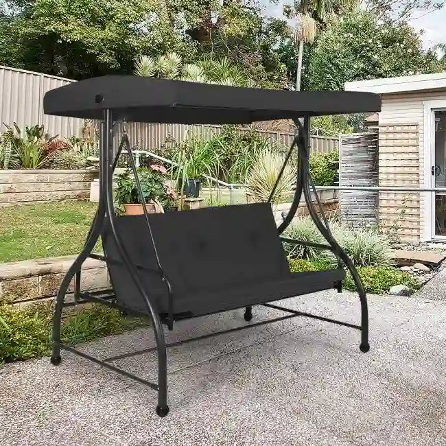 3 Seats Converting Outdoor Swing Canopy Hammock with Adjustable Tilt Canopy - 73  x 44  x 68  (L x W x H)