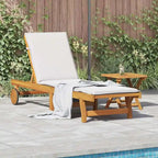 vidaXL Patio Lounge Chair Outdoor Sunbed Poolside Sunlounger Solid Wood Acacia - 78.3  x 23.2 /24.8  x 11.8 /24.4 /29.9 /33.5