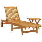 vidaXL Patio Lounge Chair Outdoor Sunbed Poolside Sunlounger Solid Wood Acacia - 78.3  x 23.2 /24.8  x 11.8 /24.4 /29.9 /33.5